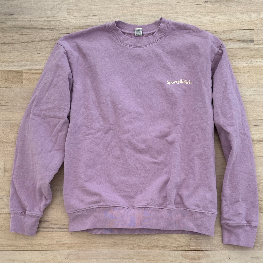 Euc Sporty & Rich X Lily’s Chocolate “Tasty & Rich” Purple Crewneck Sweatshirt,M